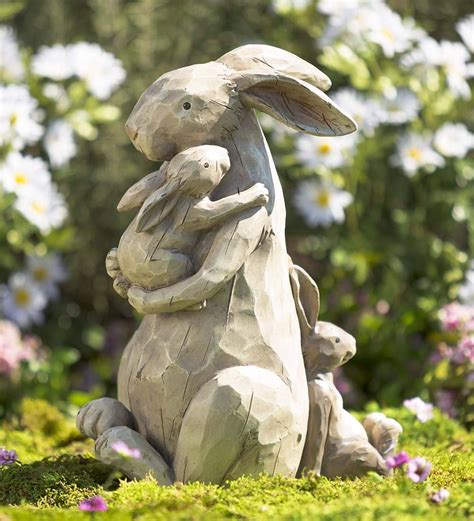 If this Momma and Baby Bunnies Garden Statue doesn’t warm your heart ...