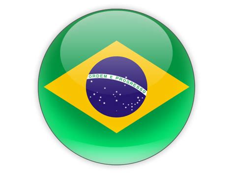 Round icon. Illustration of flag of Brazil