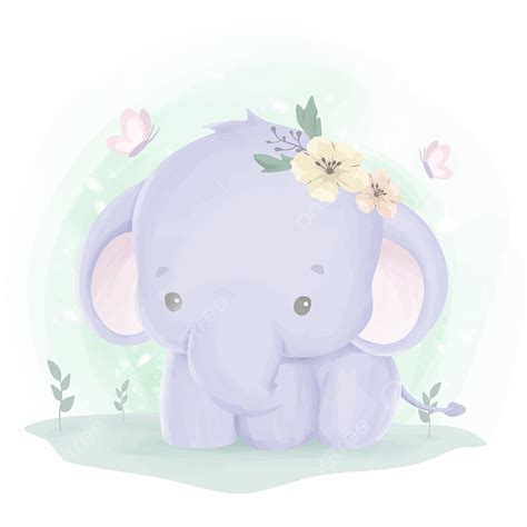 Adorable Elephant Clipart Vector, Adorable Baby Elephant Playing On The ...