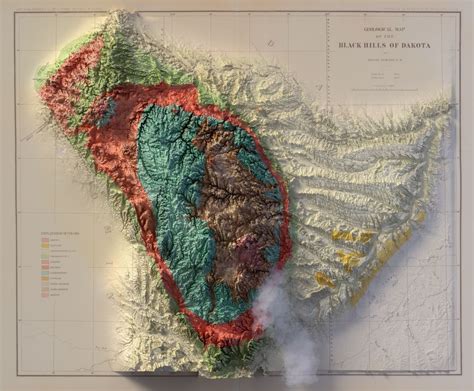 Black Hills - South Dakota - 3D rendered map #3d #cartography #maps # ...