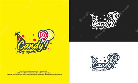 Premium Vector | Candy on stick Text logo lettering for sweet candy dessert for kids Hand drawn ...