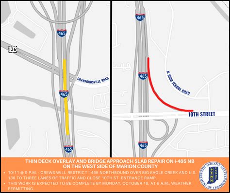 Thin Deck Overlay and Bridge Approach Slab Repair on I-465 NB on the West Side of Marion County