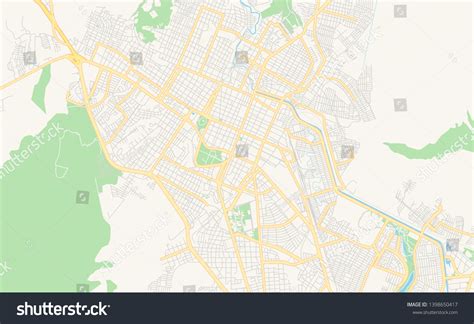 Empty Vector Map Tepic Nayarit Mexico Stock Vector (Royalty Free ...