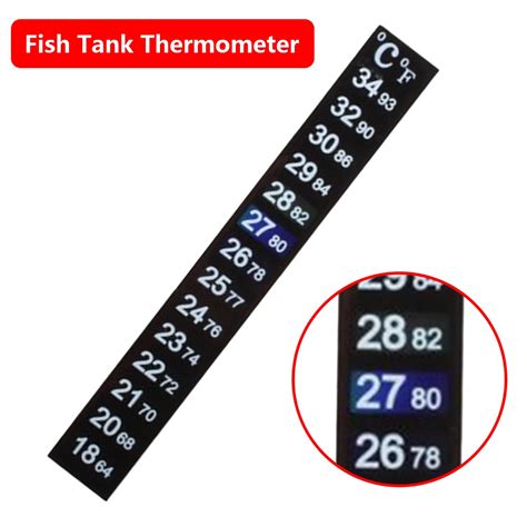 Aquarium Fish Tank Thermometer Temperature Sticker Aquarium Accessories Digital Dual Scale Stick ...