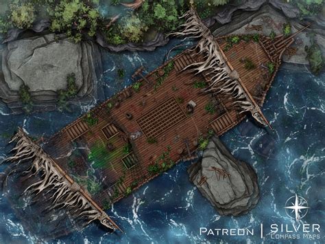 Shipwreck Battlemap - Silver Compass Maps