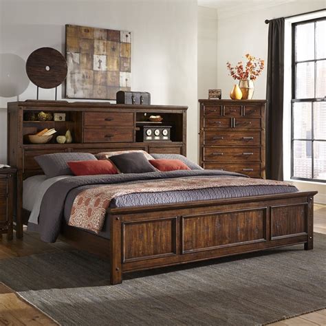 Intercon | WK-BR-6190BQ Wolf Creek Bookcase Bedroom Set | Free Delivery