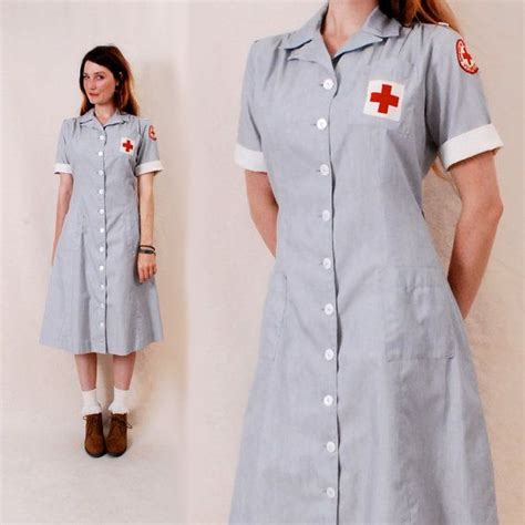 Vintage 40s 1940s Nurse Uniform Dress M/l Red Cross Nursing | Etsy | Uniform, Vintage, Etsy