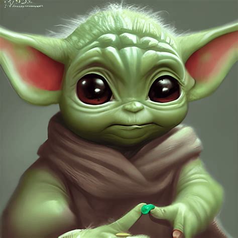 CUTEST and ADORABLE BABY YODA REALISTIC BABY YODA CARTOON CHARACTER MAGIC HYPERDETAILED BABY ...