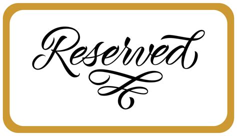 Free Printable Reserved Table Signs For Wedding - Printable Templates