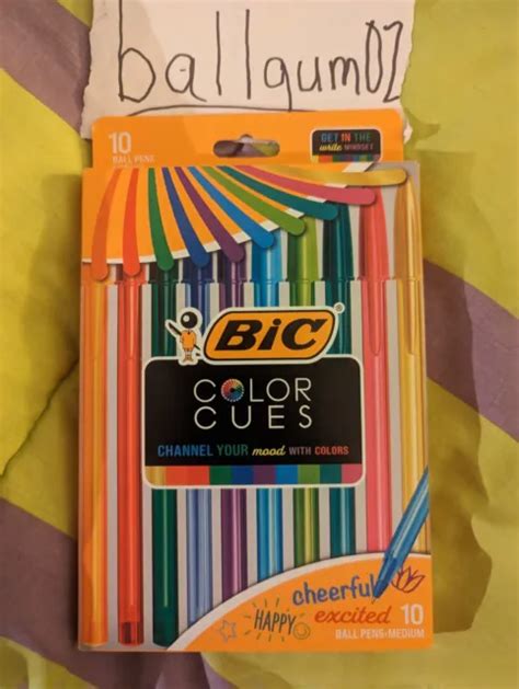 BIC: COLOR CUE Ball Pens, Medium Point, Assorted Colors, 1 package of 10. $10.00 - PicClick