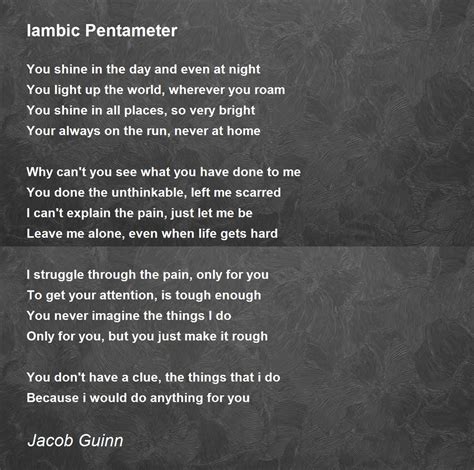 Iambic Pentameter - Iambic Pentameter Poem by Jacob Guinn