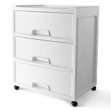 Buy Mainstays 3 Drawer Wide Diamond Arctic White Storage Cart Online at Lowest Price in Ubuy ...