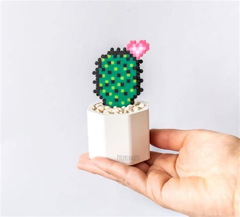Pixel Plant in concrete pot Pixel cactus Faux cacti pixel art | Etsy Faux Cactus, Mini Cactus ...