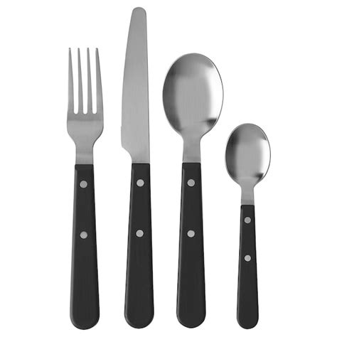 LIVNÄRA 24-piece cutlery set, black - IKEA