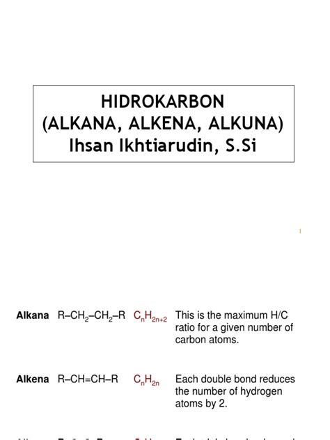 1. Alkana, Alkena, Alkuna