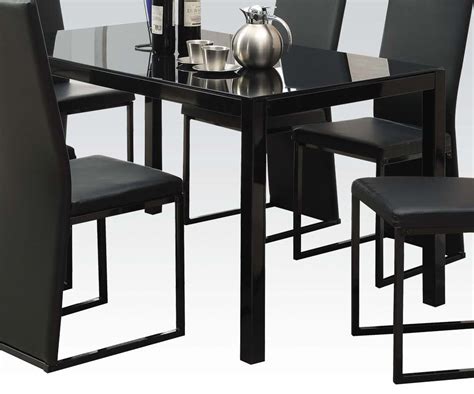 Riggan Casual Black 8mm Tempered Glass Top Rectangle Dining Table | The Classy Home