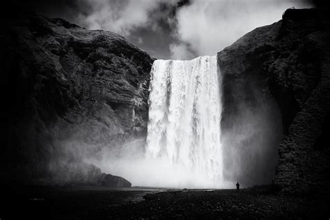 Iceland black and white Skogafoss waterfall Photograph by Matthias ...