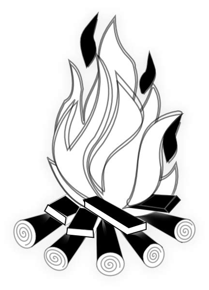 fire clip art black and white - Clip Art Library