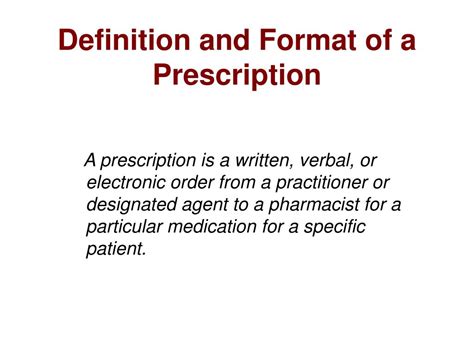 Prescription Meaning