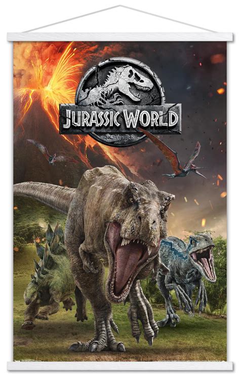 Jurassic World: Fallen Kingdom - Group Wall Poster with Wooden Magnetic ...