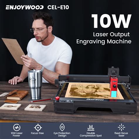 ENJOYWOOD CEL-E10 Pro 60W Laser Engraver Cutter Machine Real 10W Compressed Spot Laser Engraver ...