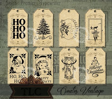 Digital Christmas Tags Printable Christmas Tags Vintage | My XXX Hot Girl