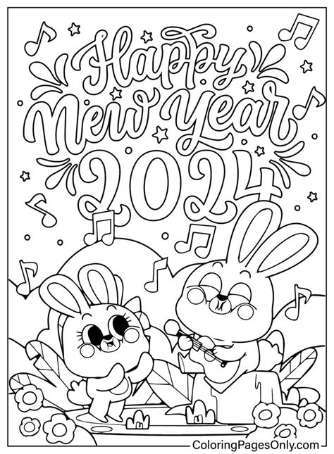 Happy Chinese New Year 2024 Coloring Pages - Image to u