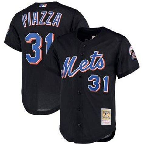 Mike Piazza Black NY Mets Jersey on Mercari | New york mets, Mike ...