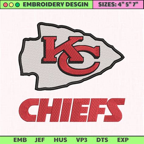 NFL Kansas City Chiefs Logo Embroidery Design, NFL Football - Inspire ...