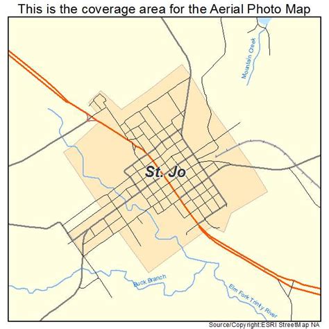 Aerial Photography Map of St Jo, TX Texas