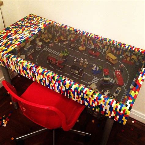 This glass topped Lego desk by thisismush is the business. Lego Room ...