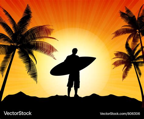 Surfer silhouette Royalty Free Vector Image - VectorStock