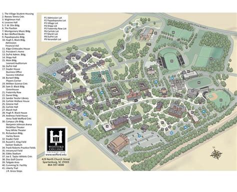 Wofford College Campus Map – Map Vector