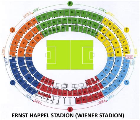 Ernst Happel Stadion Seating Chart with Rows and Seat Numbers 2024