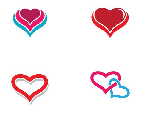 Love heart logo set 1100207 Vector Art at Vecteezy