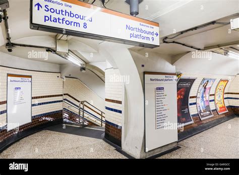 England, London, The Underground, Platform Direction Signs Stock Photo ...