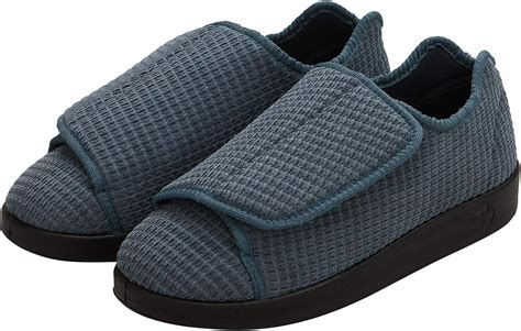 Men’s Double-Extra Wide Slip-Resistant Slippers for Seniors - Steel ...