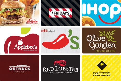 Complete List Of Restaurant Gift Card/Promo Card Deals - Gift Cards Galore