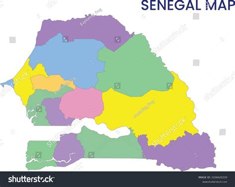 High Detailed Map Senegal Outline Map Stock Vector (Royalty Free ...