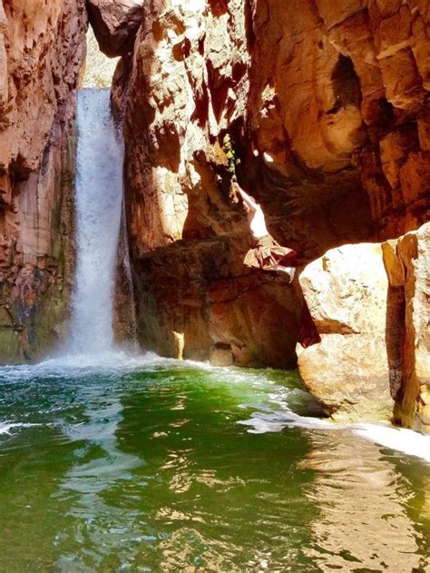 Cibecue Creek Trail In Arizona Leads To A Waterfall-Fed Pool | Arizona waterfalls, Waterfall ...