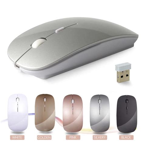 2.4Hz Mini Portable Wireless Mouse for Macbook air/pro Rechargeable ...