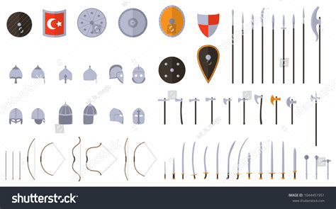 Medieval Weapons Armors Set Medieval Warrior Stock Vector (Royalty Free ...