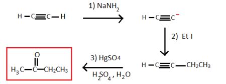 Predict the final product(s) for the sequence of reactions: H-CEC-H 1 ...