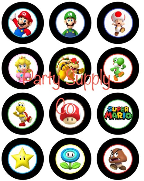 Super Mario Cupcake Toppers Instant Download Printable PDF | Etsy