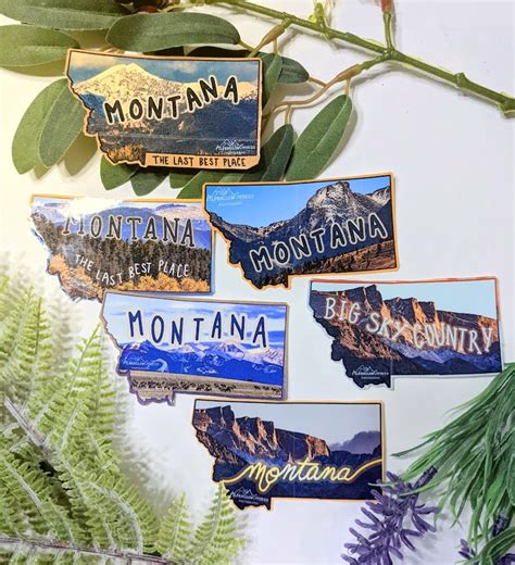 Montana State Sticker Set 6 Stickers Big Sky Country - Etsy