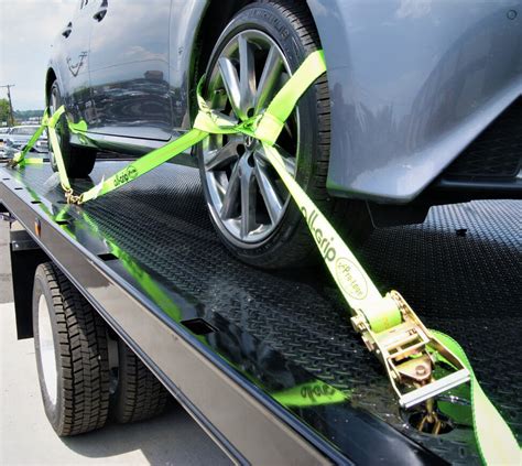 Automotive 8 POINT TIE DOWN 18FT HI-VIZ Green Straps Kit Car Carrier ...