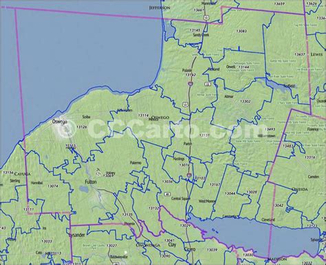 Oswego County, NY Zip Code Map - Find zip codes in New York