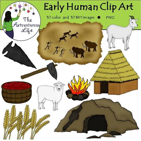 Early Human Clip Art | Early humans, Clip art, Art