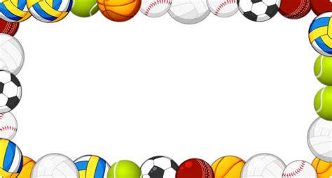 Clip Art Of Sport Balls Border Frame Illustrations, Royalty-Free Vector ...