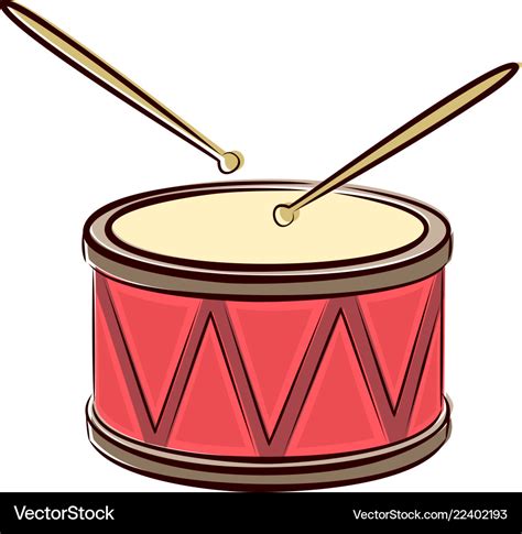 Drum with sticks Royalty Free Vector Image - VectorStock